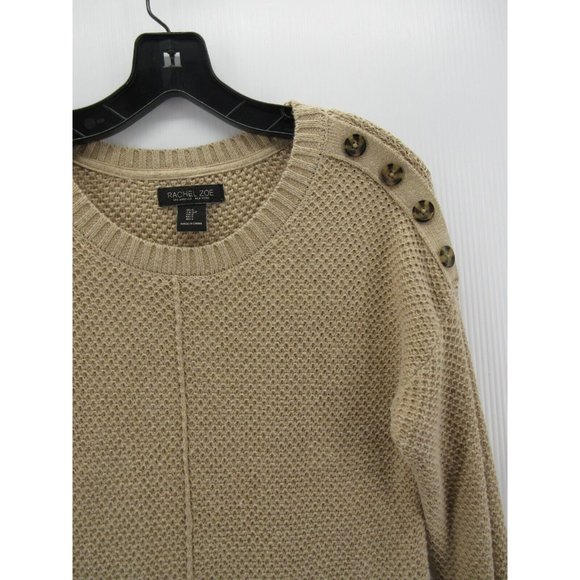 Rachel Zoe Sweater Small Tunic Pullover Shoulder Buttons Thermal - Picture 2 of 10